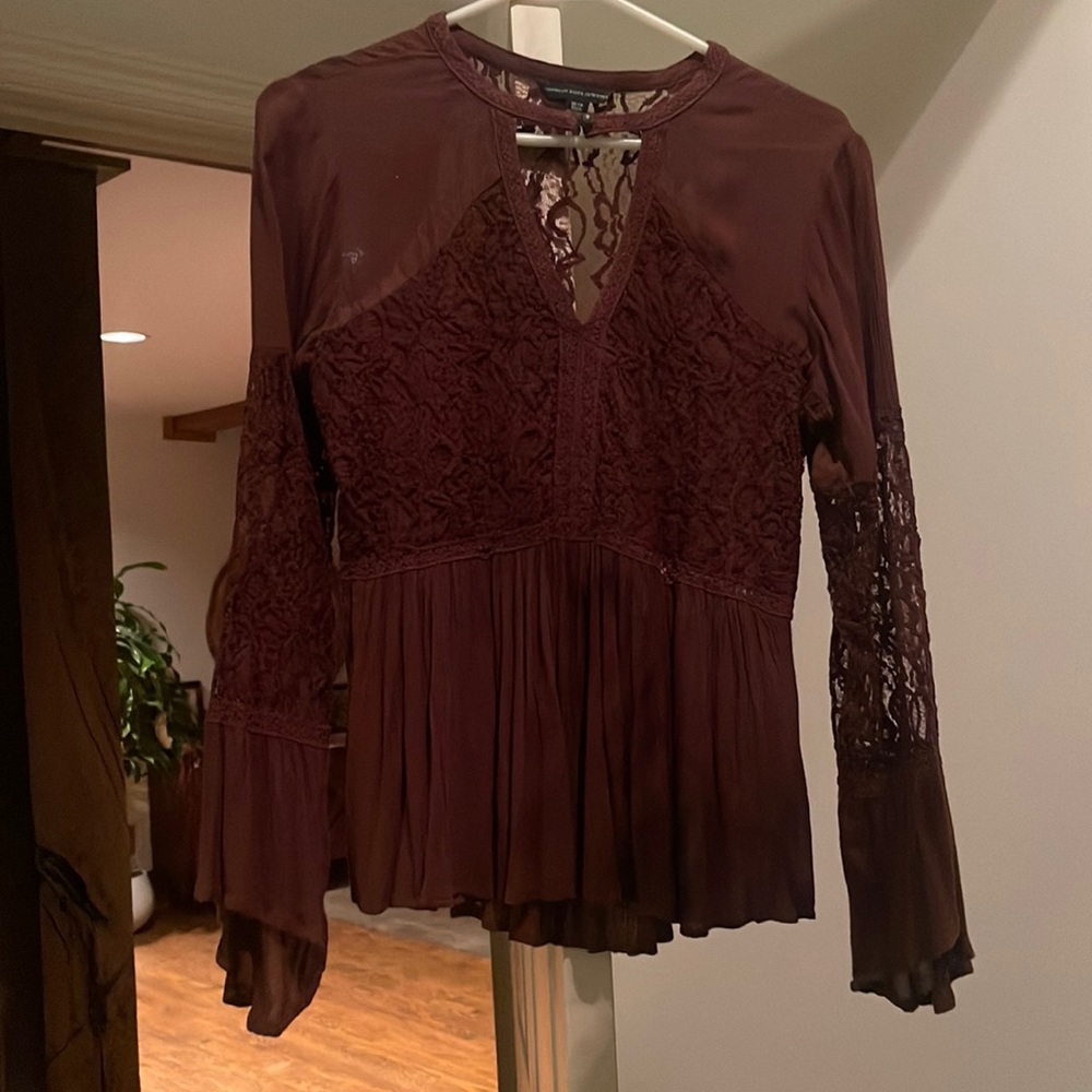 American Eagle Outfitters burgundy blouse- like new!